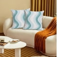 thumbnail image 6 of Ryan&nbsp; 1 PCS Throw Pillow Cover Decorative Square Cushion Cases for Home Sofa Bed and Chair 18 x 18 Inch (Blue Wave-2), 6 of 8