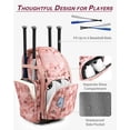 thumbnail image 3 of Bolsa de softball con ruedas AUROTIER Pink Camo resistente al agua, 3 of 9