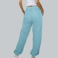 thumbnail image 4 of Diufon Sweatpants for Women Solid Color Lounge Pants Elastic High Waist Pants with Pockets, 4 of 7