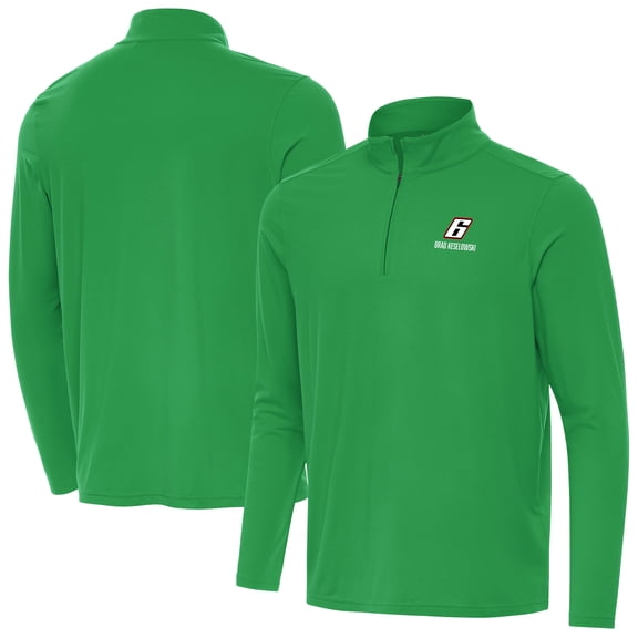 Men's-Antigua  Kelly Green Brad Keselowski Intent Quarter-Zip Top