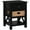Black, variant on eHemco X-Side Solid Hardwood Nightstand End Table in Coffee with Drawer, 2 Storage Shelves and Wicker Basket, 24 Inches Tall - Great for Home, Bedroom, Living room