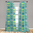 thumbnail image 5 of Ambesonne Whale Curtains, Colorful Orca Silhouettes, Pair of 28"x63", Multicolor, 5 of 5
