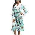 thumbnail image 1 of Moda mujer felpa manga larga vendaje Navidad impreso Cardigan ropa de dormir abrigo Fridja  nalpqowj18582, 1 of 1