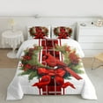 thumbnail image 2 of Homewish Red Ribbon Gifts Queen Comforter Set for Teens, Christmas Red Bird Bedding Sets, Happy New Year Reversible Bedding Comforter Set, Microfiber Bedroom Decor, 3-Piece, 2 of 8