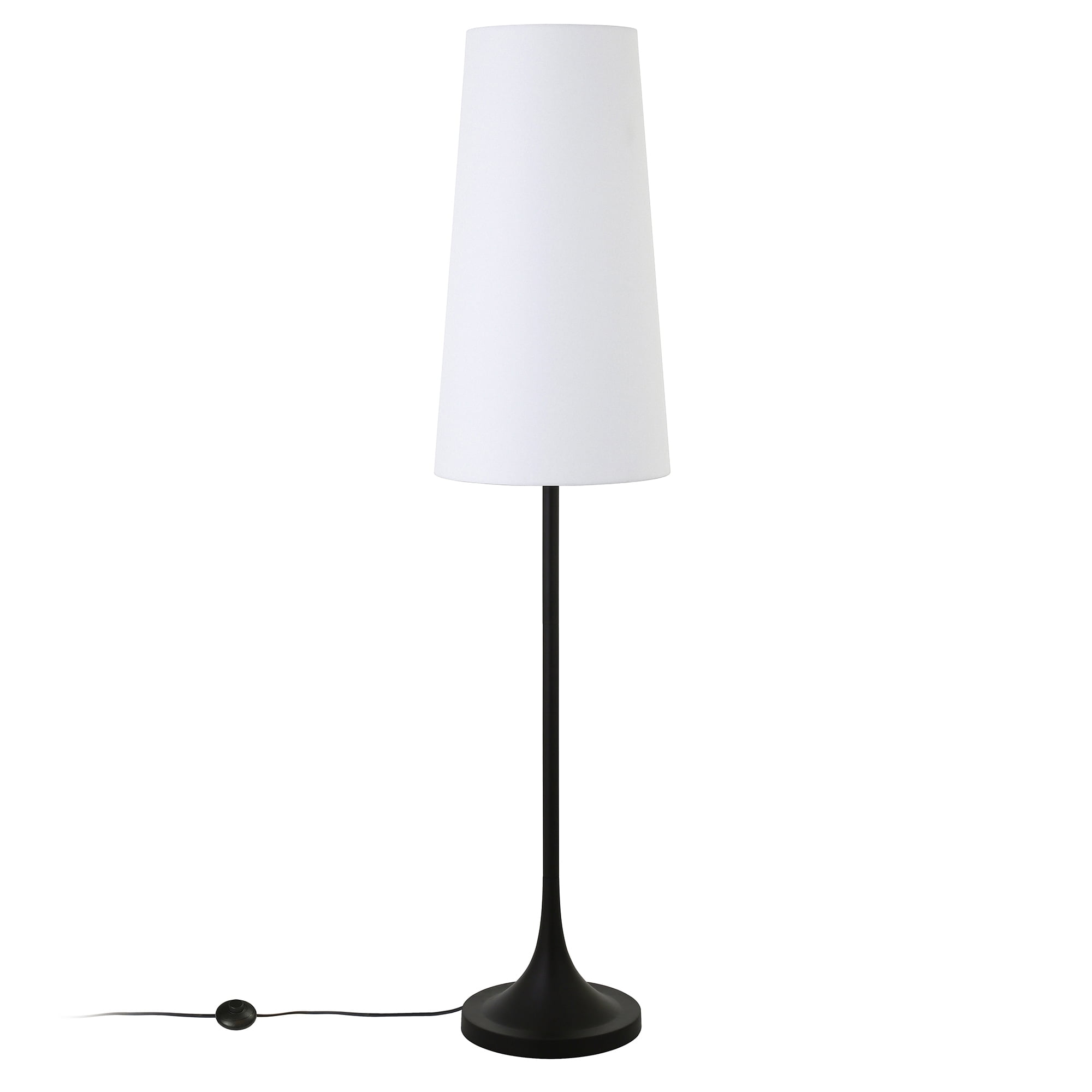 Evelyn&Zoe Yana 60" Tall Floor Lamp with Fabric shade in Blackened Bronze/White