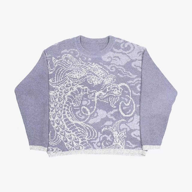Chandail Mode Automne Hiver Américain Col Rond Chandail Personnalisé Imprimé Manches Longues Joker Ample
