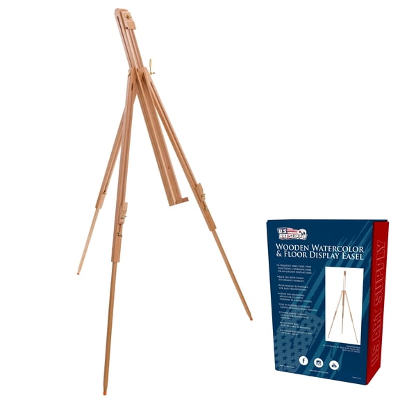 Harbor 72" High Wood Artist Watercolor Field & Display Easel Stand, Beechwood Floor Tabletop Tripod, Vertical Horizontal