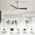 thumbnail image 2 of Matthews Fan Company AKLK-BN-BK-72 Alessandra 72” Brushed Nickel Ceiling Fan with 3 Matte Black Blades, Integrated LED Light Kit, Remote Control, Indoor/Outdoor Wet Rated, 2 of 6