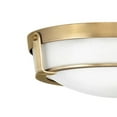 thumbnail image 2 of 3 Light Medium Flush Mount in Transitional Style 16 inches Wide By 5.25 inches High-Heritage Brass Finish-Etched Glass Color-Incandescent Lamping Type, 2 of 10