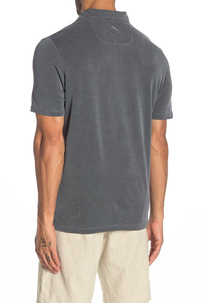 Tommy Bahama Men's 1 Pack Shoreline Surf Short Sleeve Polo Shirt, Cotton Blend, Jet Black, Large