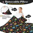 thumbnail image 3 of Robot and Lightning Black Pattern Teens Toddler Nap Mat with Pillow, Sleeping Mat Bag for Preschool Daycare 50"x20", 3 of 6