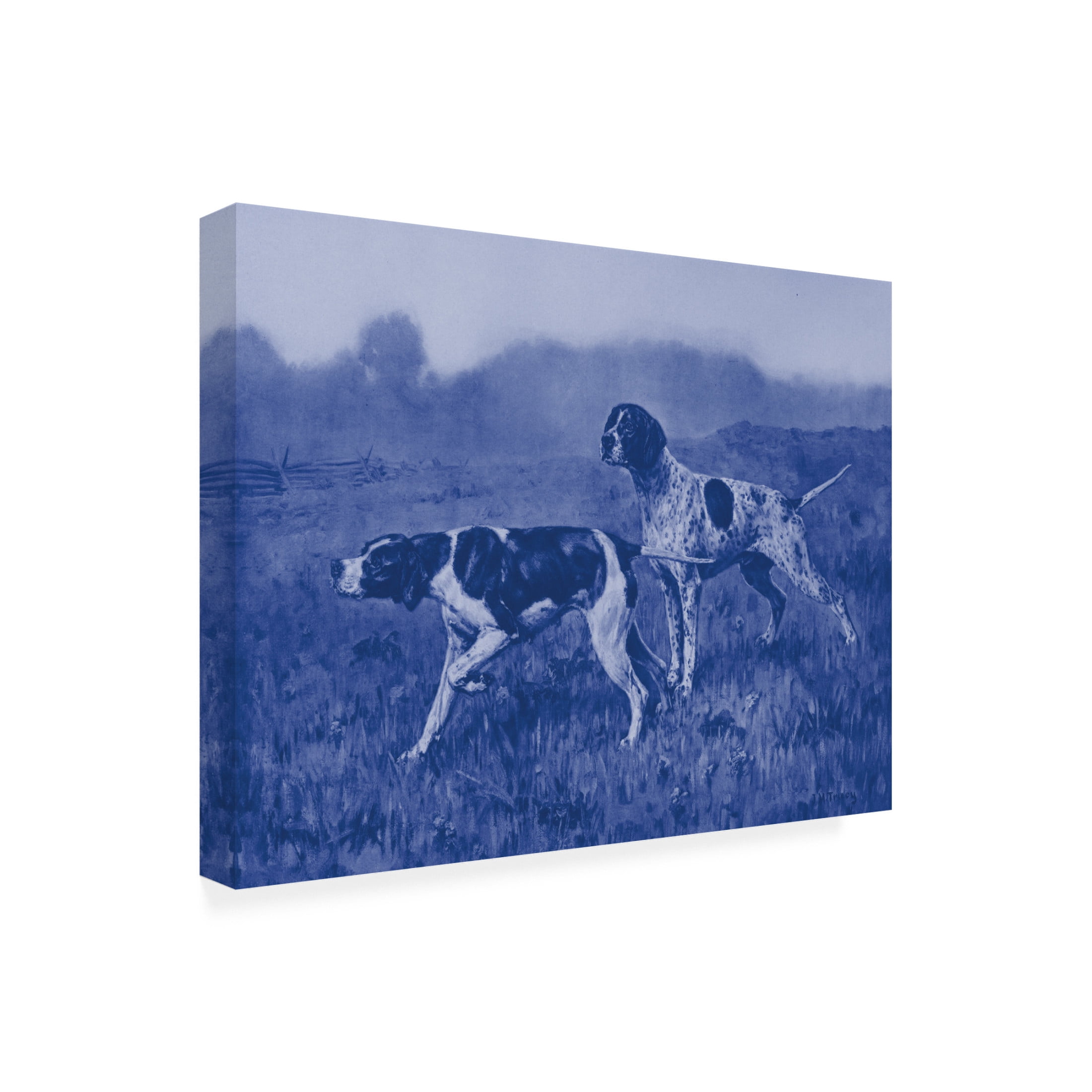 Canvas Wall Art - Vision Studio 'Antique Blue Dogs II' Wall Art for Living Room, Bedroom, or Office Décor by Trademark Fine Art - 19 x 14 Inches