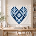 thumbnail image 5 of Geometric Heart with Shibori Diamonds on White Background, Dreamy Boho for Art Lovers, Japanese Inspired Textile Art, Housewarming Gift Tapestry Wall Hanging for Bedroom and Living Room, 5 of 7