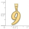 thumbnail image 2 of 14k Yellow Gold Polished Finish Script Design Number 9 Charm Pendant, 2 of 2