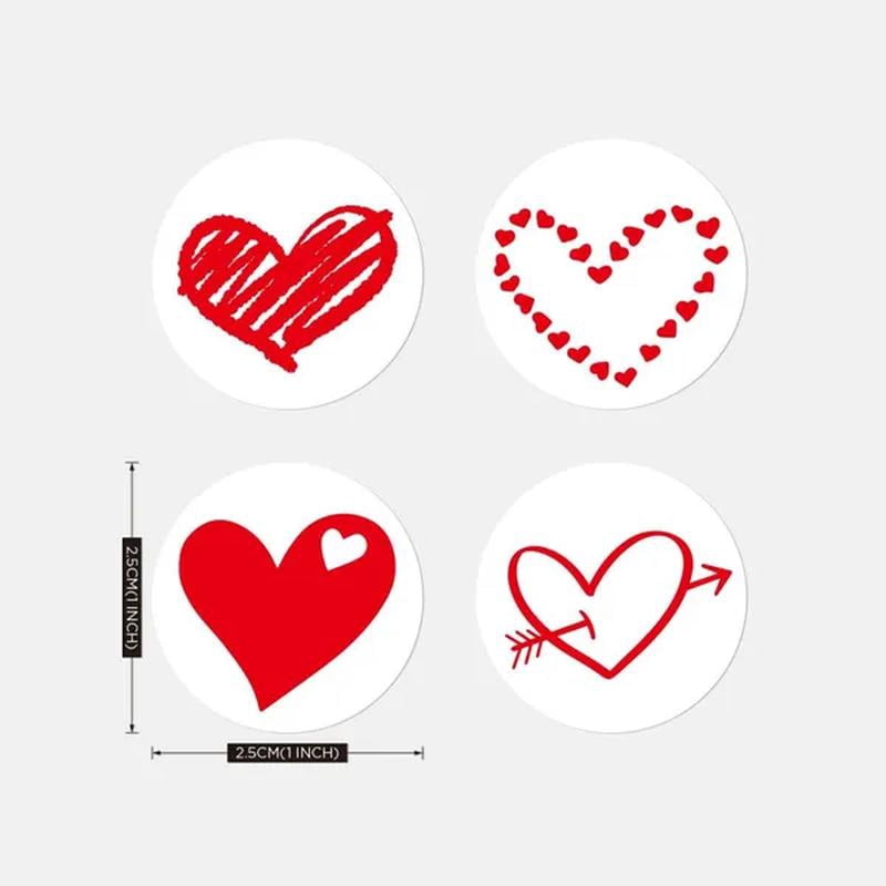 500pcs/roll Heart Stickers Roll; Heart Stickers Labels for Baking Packaging; Envelope Seals; Small Business