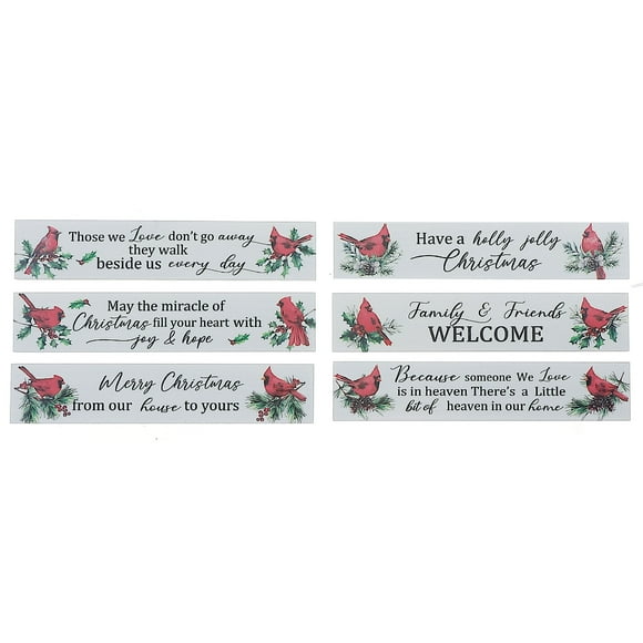 Inspirational Quotes Wooden Block Décor (Cardinal) - Set of 6