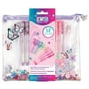 Three Cheers For Girls,: Butterfly Glitter Pouch & 12 Pack Pen Set - Rainbow Colored Pens, 2 Butterfly Charm Pens, Clear Zip Bag with Butterfly Design, Hold your Pens & Valuables, Tweens & Girls, 6+