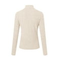 thumbnail image 5 of vigerkar Women's Long Sleeve Tops Mock Neck Ribbed Knit Slim Fit Pleated Basic T Shirts Lightweight Sweater Going Out Clothes (Beige, S), 5 of 6