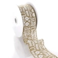 thumbnail image 2 of Ribbon Traditions Merry Christmas Text Clip Art Wired Ribbon  2 1/2" by 25 Yards - Natural, 2 of 5