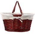 thumbnail image 3 of ZEONHAK 14 x 11 Inch Wicker Picnic Basket, Wicker Woven Food Storage Container with Handle for Storage, Fruits, 3 of 5