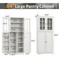 thumbnail image 2 of Tolead Wood Kitchen Pantry Storage Cabinet with Doors and Shelves, Saving Space, Large, White, 2 of 7