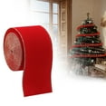 thumbnail image 2 of Ngheia Red Christmas Ribbon, 5Cm Flocked Webbing, Festival Decorative Ribbons and Happiness Packaging Wrapping Wedding Decoration Pack, 1 Roll of Ribbon, 2 of 7