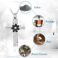 thumbnail image 6 of Stainless Steel Cross Urn Pendant Sunflower Necklace for Cremation Ashes Urn Necklace Lockets for Ashes, 6 of 7