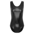 thumbnail image 3 of DPOIS Women's Shiny Metallic Tank Leotard Sleeveless Gymnastics Ballet Dance One-Piece Bodysuit Black M, 3 of 7