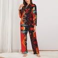 thumbnail image 2 of Pajama Sets for Women 2 Pcs, 60s Western Skull Cowboy Button Down Long Sleeve Sleepwear Lounge PJ Sets, 2 of 6