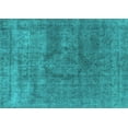 thumbnail image 1 of Ahgly Company Machine Washable Indoor Rectangle Oriental Turquoise Blue Industrial Area Rugs, 2' x 4', 1 of 4