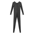 thumbnail image 6 of YONGHS Men's Shiny Glossy Long Sleeve Unitard Full Bodysuit Leotard Jumpsuit Halloween Zentai Black M, 6 of 7