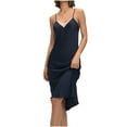 thumbnail image 2 of Sakmal Nightgowns Women Long Plus Size Sleepwear Blue Sleeveless Nightgowns for Ladie XL, 2 of 8