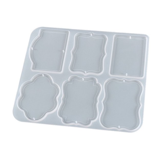 PENGXIANG 1 Pcs Epoxy Resin Mold Non-stick Multipurpose Double Holes Keychain Pendant Casting Mold Art Craft Tool