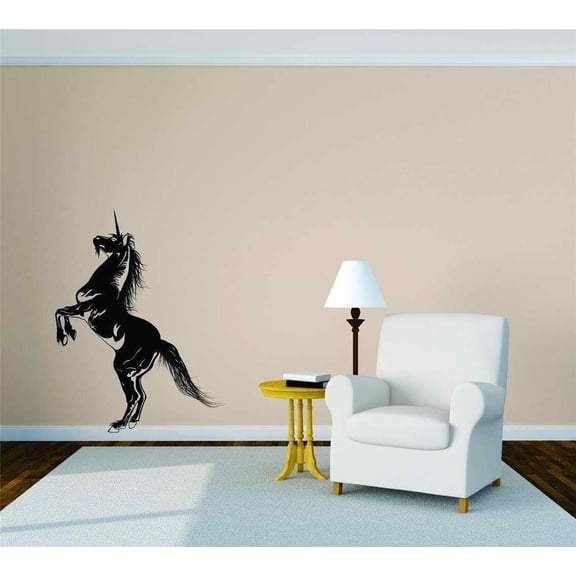 Do It Yourself Wall Decal Sticker Galloping Unicorn Horse Mythical Creature Decor 10x30
