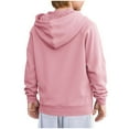 thumbnail image 6 of Lenpel Hoodies for Boys Children Casual Long Sleeve Half Zip Hooded Sweatshirts Pullover Sweatshirt Tops with Pocket(Pink,13-14 Years), 6 of 7