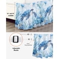 thumbnail image 3 of Sea Turtle Coastal Bed Skirt King Size, Blue Summer Beach Coral Jellyfish Wrap Around Bed Skirting with Adjustable Elastic Strap, Dust Ruffled Pleated Bedskirts 18 Inch Drop for Bedroom King Beds, 3 of 9