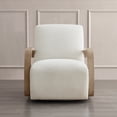 thumbnail image 3 of CHITA Swivel Accent Chair with U-shaped Wood Arm for Living Room Beedroom, Linen Fabric&Gray Wood, 3 of 9