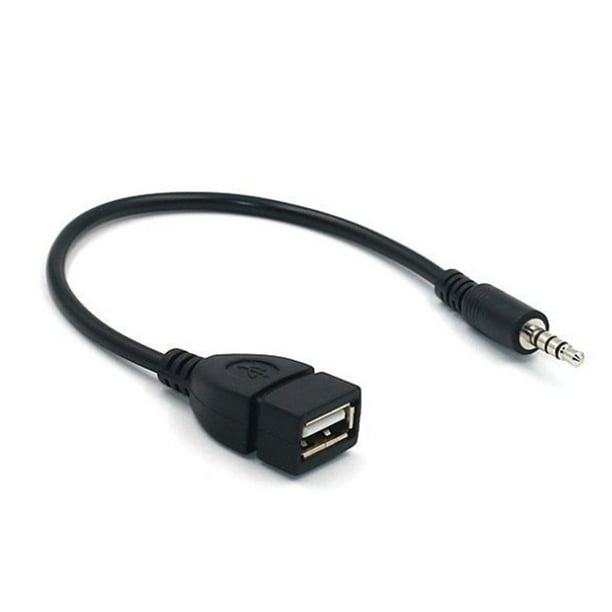 3.5mm Male Audio AUX to USB 2.0 Type A Female OTG Converter Adapter Cable - Walmart.com