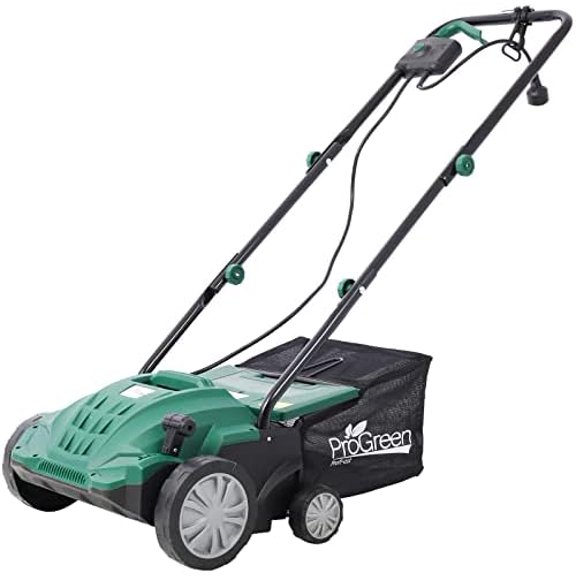 2-in-1 13" Walk Behind Scarifier, 12 Amp Electric Dethatcher Scarifier, Lawn Dethatcher for Yard Lawn Garden Care, Removable Collection Bag Extra Large 31.7QT (13 inch)