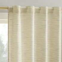 No. 918 Laurel Space Dyed Textured Semi-Sheer Back Tab Curtain Panel, 40"W x 84"L, Taupe