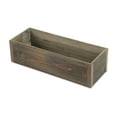 thumbnail image 2 of Brown Wooden Rectangular Planter With Metal Corner Accents, 2 of 3