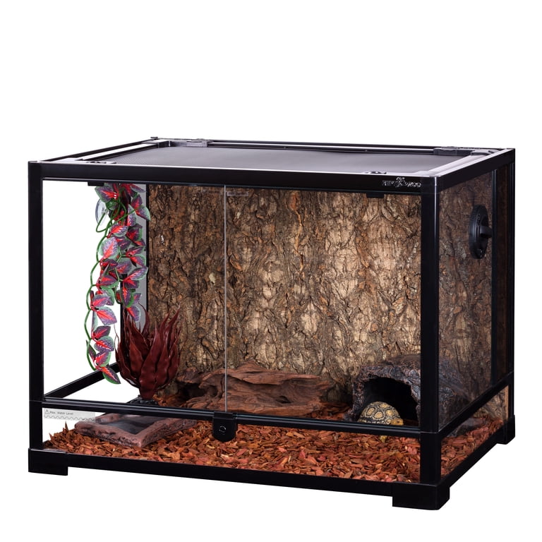 TRIXIE 32 Gallon Glass Terrarium, Double Hinged Doors, Mesh Top