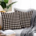 thumbnail image 2 of Throw Pillow Covers 16x16 Inch Set of 2, Black Plaid Waterproof Outdoor Pillow Covers, Vintage Country Gray Buffalo Check Gingham Decorative Cushion Pillowcases for Couch, Sofa, Bed, Garden, Patio, 2 of 9