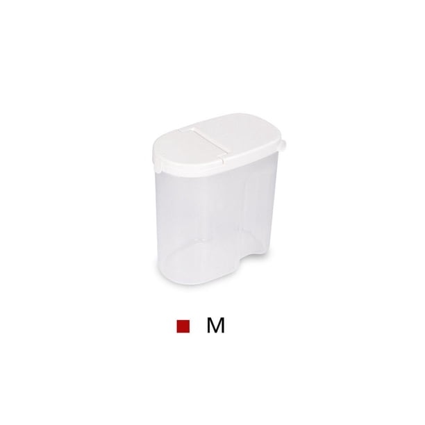 Cateissary Caja de almacenamiento dispensadora de cereales de plástico, contenedor de arroz de grano de comida de cocina, bonita caja de almacenamiento de Mostrada No.2 Cateissary HA024453-02