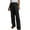 Black, variant on LLYwey Womens Summer Pants Women's Solid Color High-waist Loose Women's Wide Leg Pants Work Pants Long Pant Style H2232 Wine 3XL