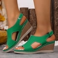 thumbnail image 2 of Dakaela Womens Summer Sandals Slingback Platform Wedge Slides Comfortable Dressy Walking Shoes with Arch Support Size 6-10 Green, 2 of 7