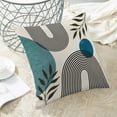 thumbnail image 3 of Boho Summer Pillow Covers 18x18 Inch 2 Pcs, Sage Green and Tropical Leaf Outdoor Decorative Throw Pillows, Mid Century Abstract Art Farmhouse Decor Pillowcase Linen Cushion Cover for Couch Sofa, 3 of 5