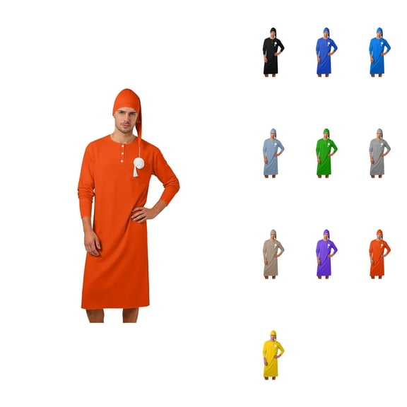 Long Robe Nightgown Sleepwear With Detachable Hood For Home And Relaxation Comfortable Soft Fabric