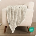thumbnail image 6 of Bare Home Faux Shearling Blanket - Fluffy & Soft - Lightweight - Full/Queen, Oyster - Tipped, 6 of 7