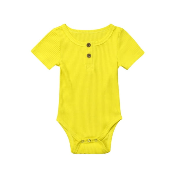Newborn Unisex Baby Solid Onesies Basic Plain Rib Stitch Bodysuit ...